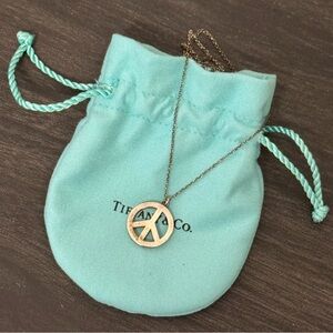 Tiffany & Co. Authentic Elsa Peretti Sterling Silver Peace Sign  Pendant